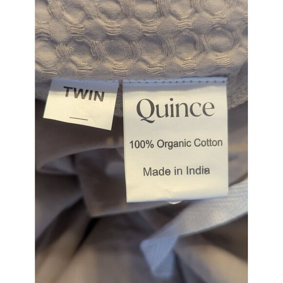 Quince 100% Organic Luxe Waffle Duvet Cover 2PC Set Color Sand Size Twin -NEW- - Picture 4 of 6